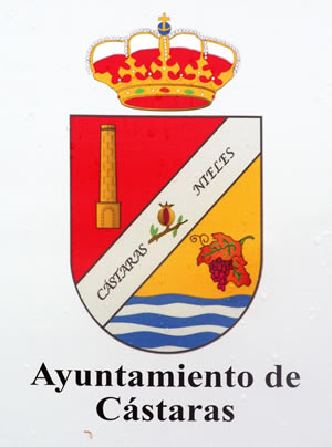 Escudo de Cástaras en el camión de la basura