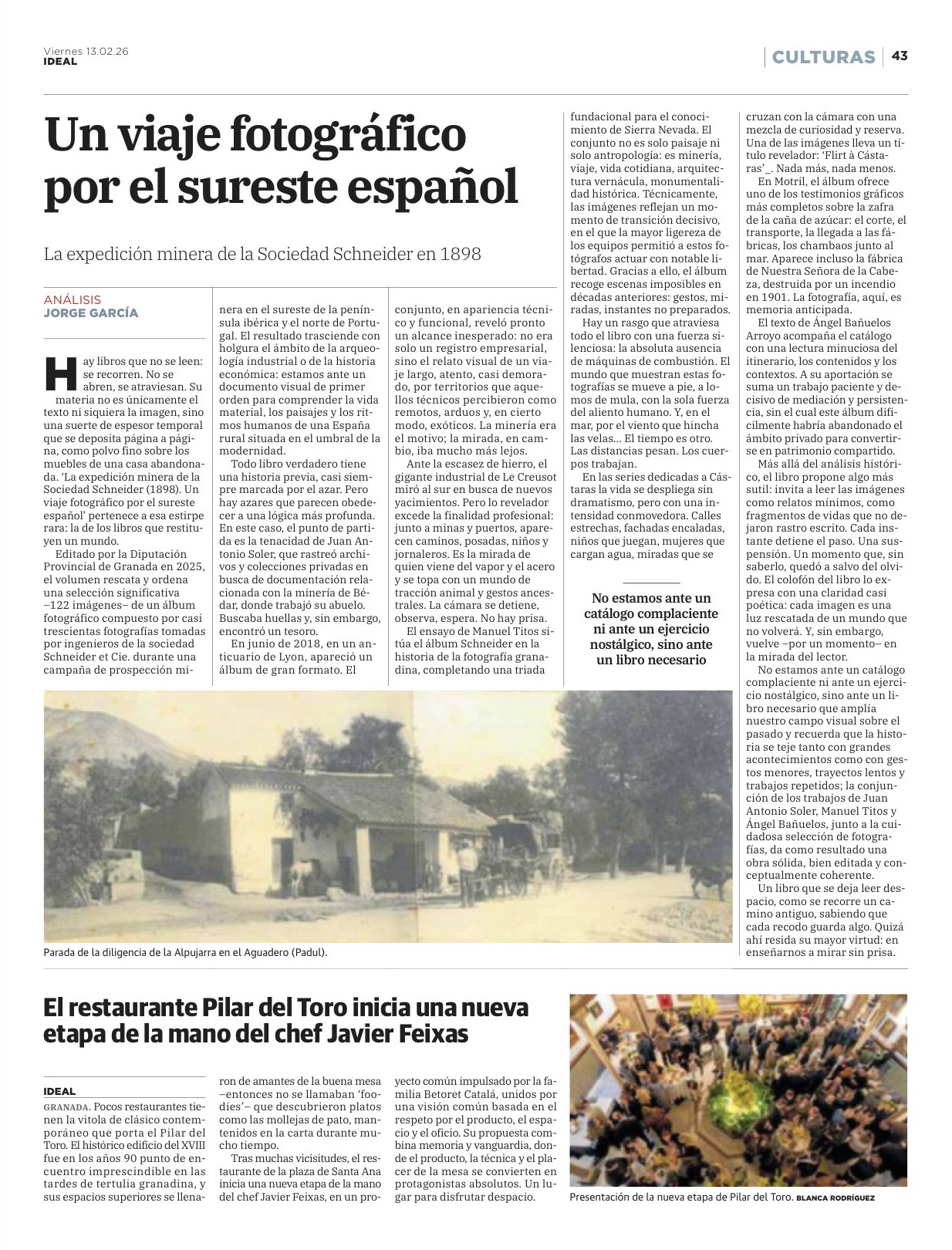Página publicada en IDEAL con la recensión