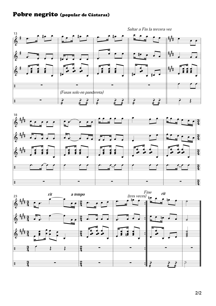 Pobre negrito (villancico popular de Cástaras)