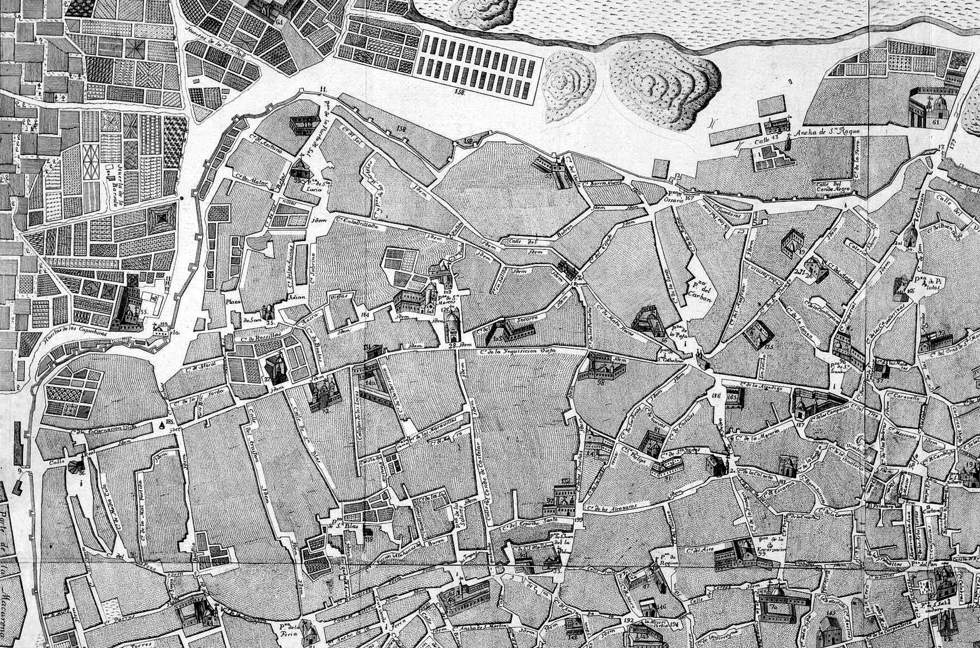 Fragmento del plano topográfico de Sevilla de 1771